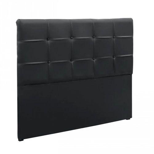 Imagem de Cabeceira Painel De Casal 190cm Para Cama Box Clean Napa Preto - DS Estofados