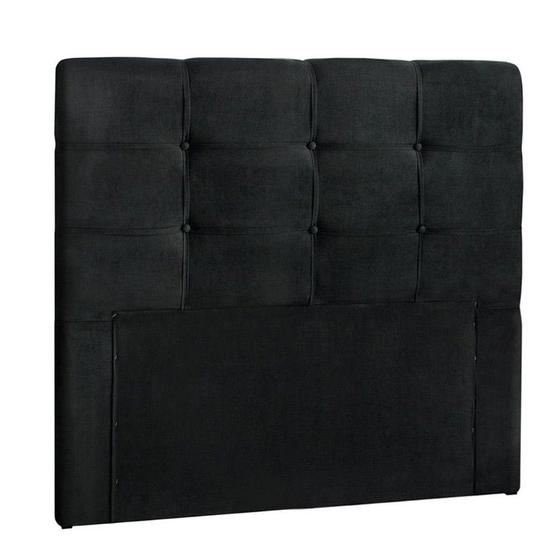 Imagem de Cabeceira Painel De Solteiro 90cm Para Cama Box Clean Suede Preto - DS Móveis