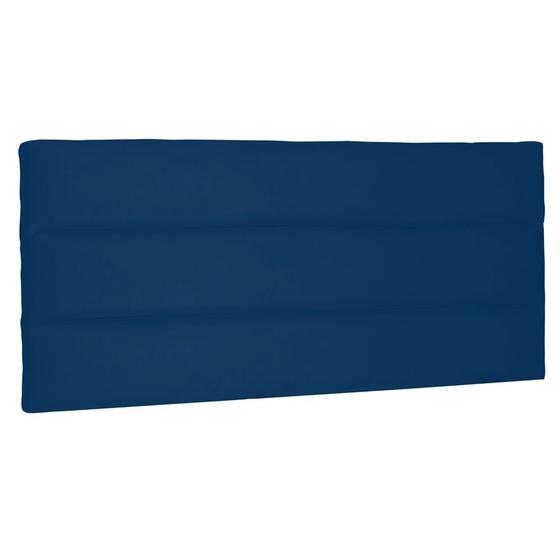 Imagem de Cabeceira Painel Estofada Cama Box Casal Queen La Italian 160cm Suede Azul Marinho - Abmaza