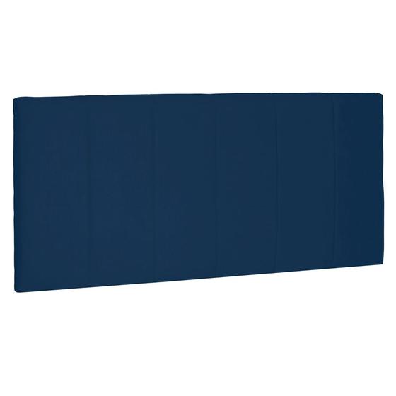 Imagem de Cabeceira Painel Estofada Cama Box Casal Ravenna 140cm Suede Azul Marinho - Abmaza