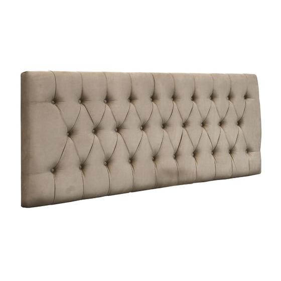 Imagem de Cabeceira Painel Imperatriz 193Cm Cama Box King Suede Bege