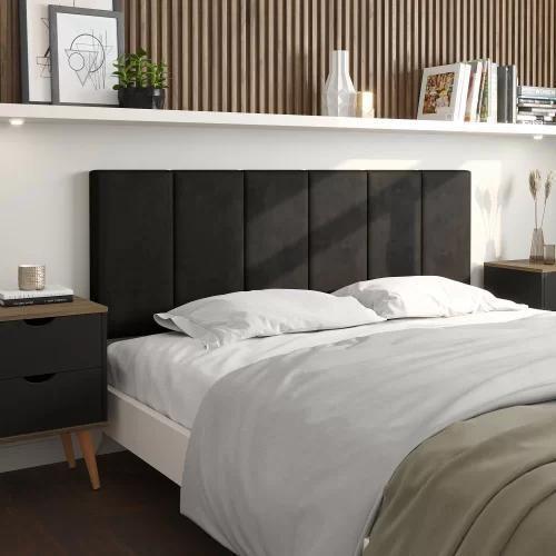 Imagem de Cabeceira Painel Imperial Estofada Queen Size Preto 1,60M