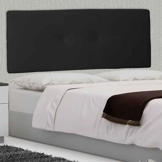 Imagem de Cabeceira Painel King 195 Cm Poliana Suede Preto - MV Estofados Shop