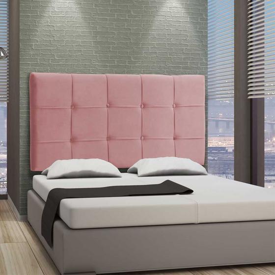 Imagem de Cabeceira Painel King 195 Cm Suede Rose Lia - SETE ESTRELA