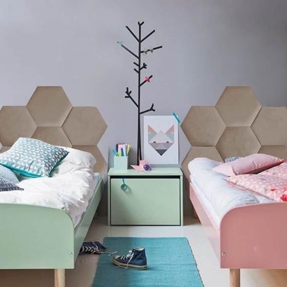 Cabeceira Painel Modulado Colmeia Blogueirinha Estofada 90cm Solteiro Suede Bege - Ahazzo Móveis Menor preço em Cabeceira Painel Modulado Colmeia Blogueirinha Estofada 90cm Solteiro Suede Bege - Ahazzo Móveis
