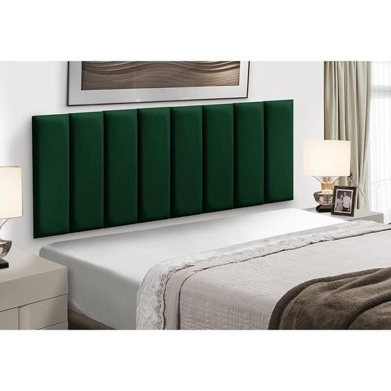 Imagem de Cabeceira Painel Modular Cama Box Veludo Verde Madelina Decor