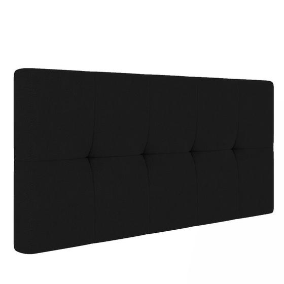 Imagem de Cabeceira Painel Nina Para Cama Box Queen 160 cm Linho Preto A79 - D'Rossi