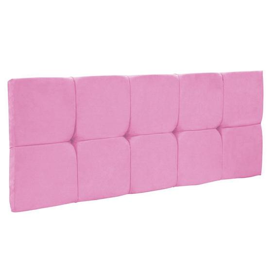 Imagem de Cabeceira Painel Nina para Cama Box Solteiro 100 cm Suede Rosa Bebê - D'Rossi