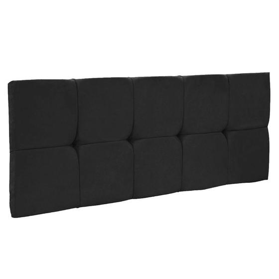 Imagem de Cabeceira Painel Nina para Cama Box Solteiro 90 cm Suede Preto - D'Rossi