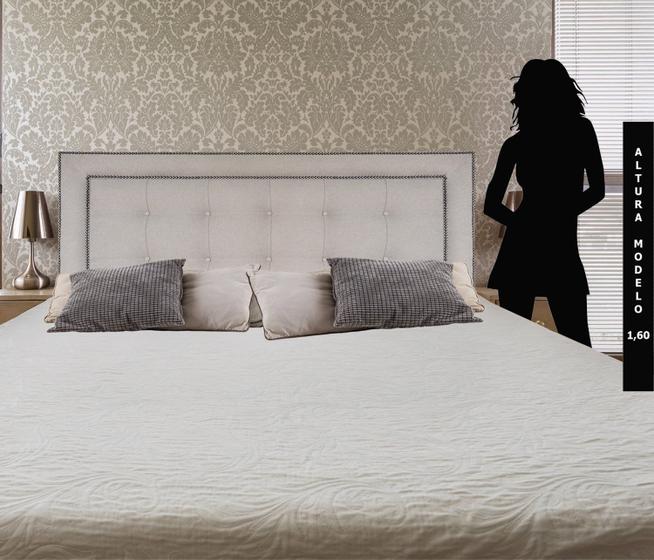 Cabeceira Painel Queen Estofada Veneza Diamond 10 Linho Bege 160 X 80 Menor preço em Cabeceira Painel Queen Estofada Veneza Diamond 10 Linho Bege 160 X 80