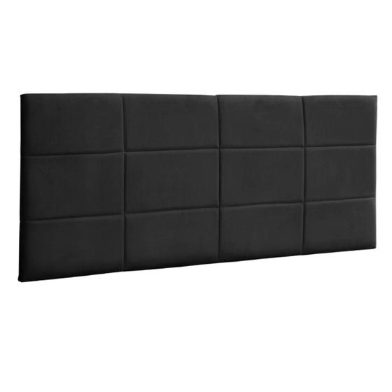 Imagem de Cabeceira Painel Raissa 120Cm Para Cama Box Suede Preto