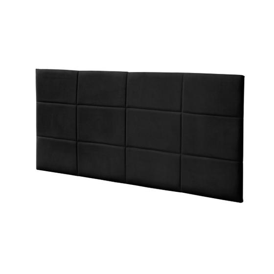 Imagem de Cabeceira Painel Raissa 1,38 Cm Cama Box Suede Preto