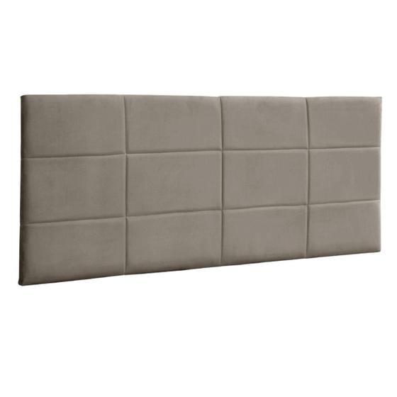 Imagem de Cabeceira Painel Raissa 193Cm Cama Box King Suede Bege