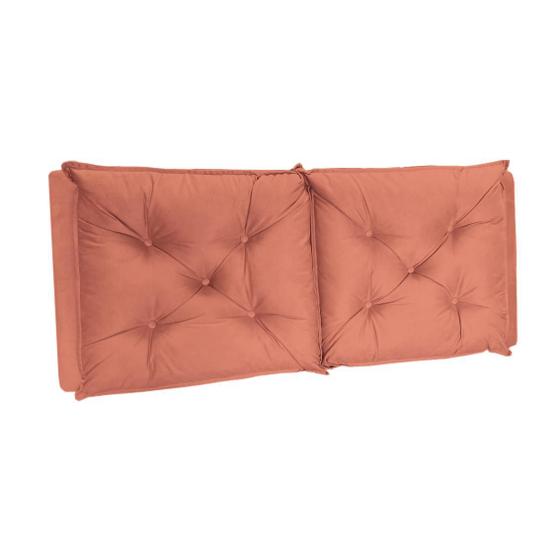 Imagem de Cabeceira Painel Solteiro 90cm Tróia Com Almofada Suede Coral - DL Decor