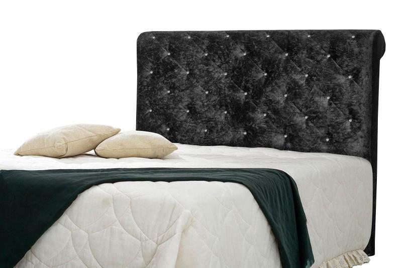 Cabeceira para Box Casal Buona Notte Suede Amassado Preta com Botões de Strass - D'Monegatto Menor preço em Cabeceira para Box Casal Buona Notte Suede Amassado Preta com Botões de Strass - D'Monegatto