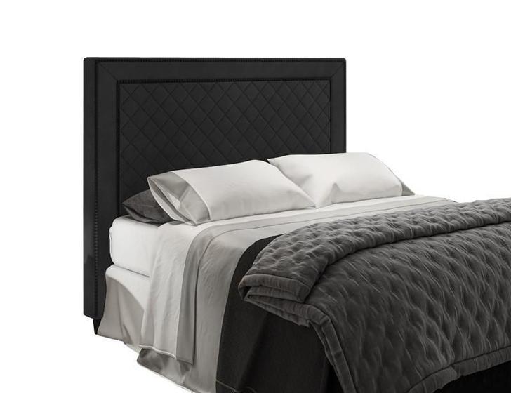 Imagem de Cabeceira Para Cama Box Arezzo King 1,93cm Suede Preto - FdECOR