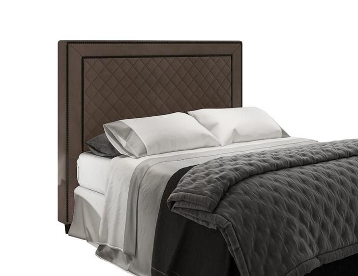 Imagem de Cabeceira Para Cama Box Arezzo King 1,93cm Veludo Marrom - FdECOR