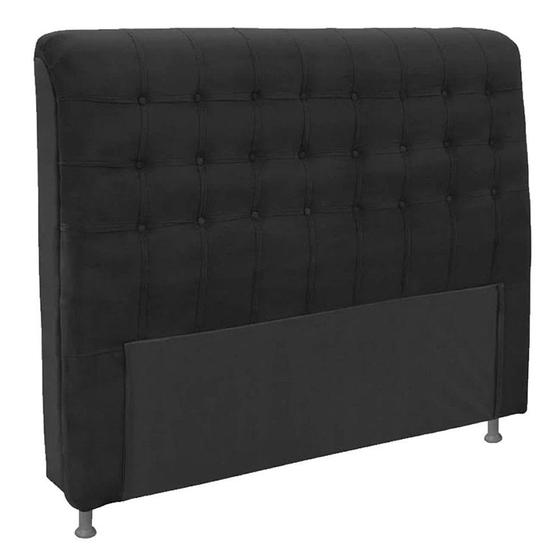 Imagem de Cabeceira Para Cama Box Casal 140 cm Ana Suede Preto - Estopar