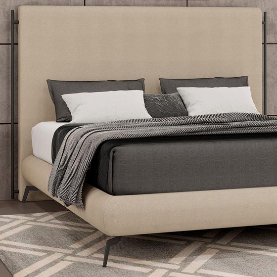 Imagem de Cabeceira para Cama Box Casal 158cm Almeria Bouclé Suave Bege - Sallar Home