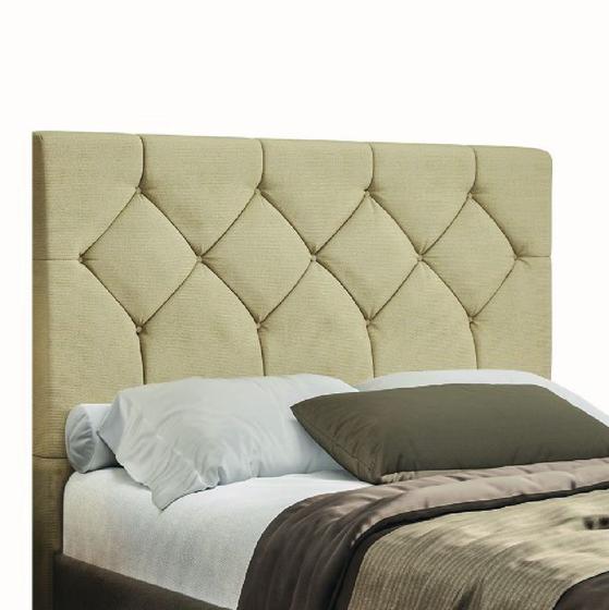 Imagem de Cabeceira para cama box casal cairo  dobuê 1.40m  bege suede