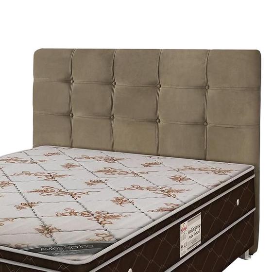 Imagem de Cabeceira Para Cama Box Casal Fit 1400mm - Suede Marrom Taupe - FdECOR