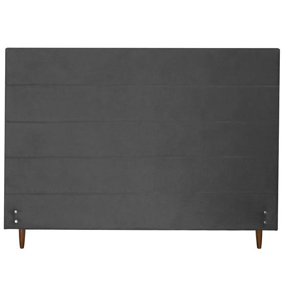 Imagem de Cabeceira Para Cama Box Estofada Helena 158Cm Casal Queen Size  Suede Cinza