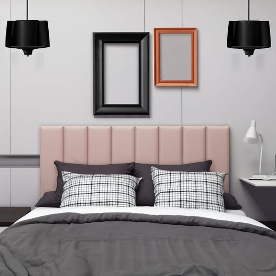Imagem de Cabeceira Para Cama Box Estofada Modular 5 Modulos 60x20 cm.