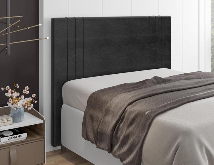 Imagem de Cabeceira Para Cama Box Ferrara Queen 1,60cm Laminado Preto - FdECOR