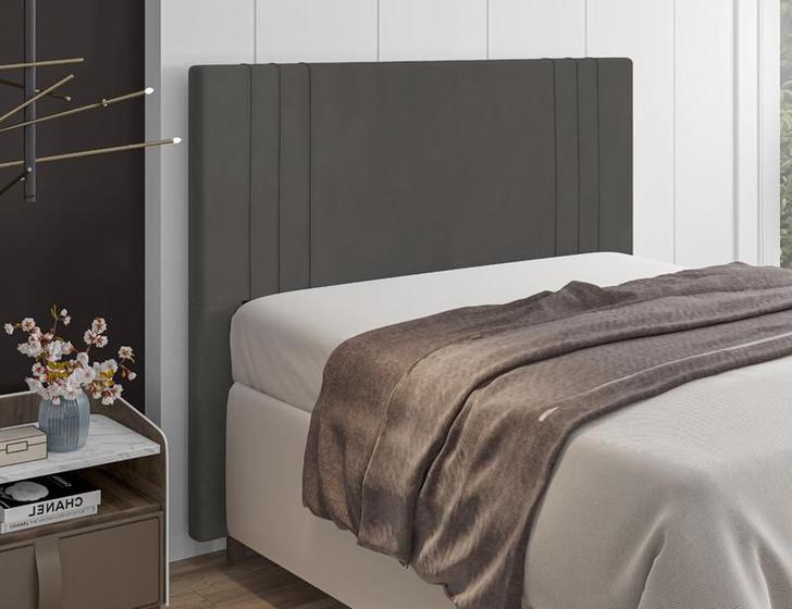 Imagem de Cabeceira Para Cama Box Ferrara Queen 1,60cm Veludo Cinza - FdECOR