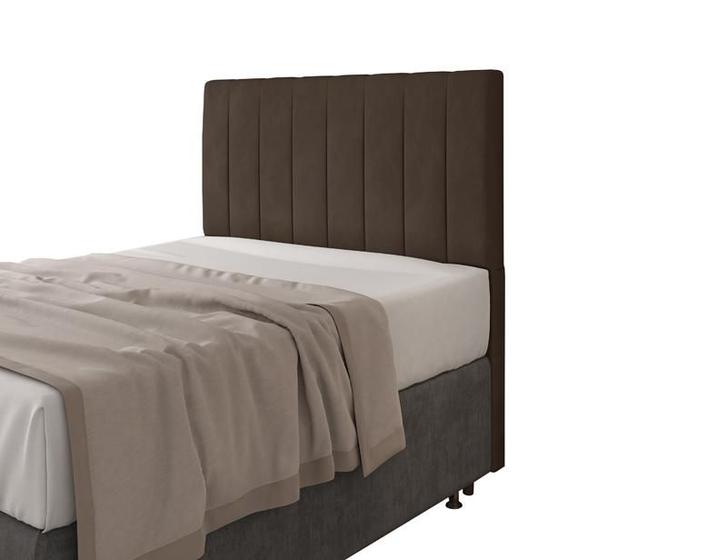 Imagem de Cabeceira Para Cama Box Itália Solteiro 0,90cm Veludo Marrom - FdECOR