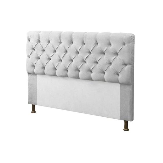 Imagem de Cabeceira para Cama Box Solteiro 90cm Mirage c/ Capitonê Corano Branco - Dl Decor