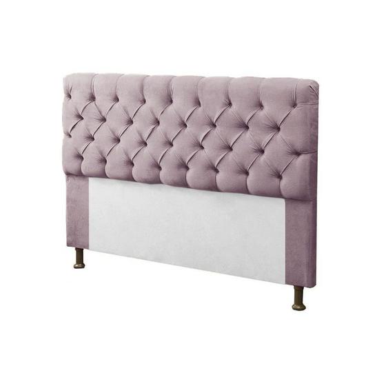 Imagem de Cabeceira para Cama Box Solteiro 90cm Mirage c/ Capitonê Suede Rosê - Dl Decor