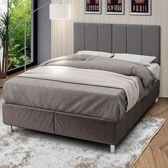 Imagem de Cabeceira Para Cama De Casal Almofadada Cinza 140x55cm