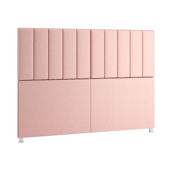 Cabeceira para cama de casal las vegas com pé 1,40 por 1,20 rosa Menor preço em Cabeceira para cama de casal las vegas com pé 1,40 por 1,20 rosa