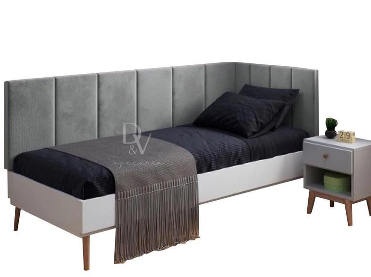 Cabeceira para Cama de Solteiro 0,90 Conjunto L-Cinza Menor preço em Cabeceira para Cama de Solteiro 0,90 Conjunto L-Cinza