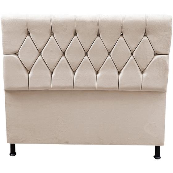 Imagem de Cabeceira Paris Capitone para Cama Box Casal 160 CM Suede Bege