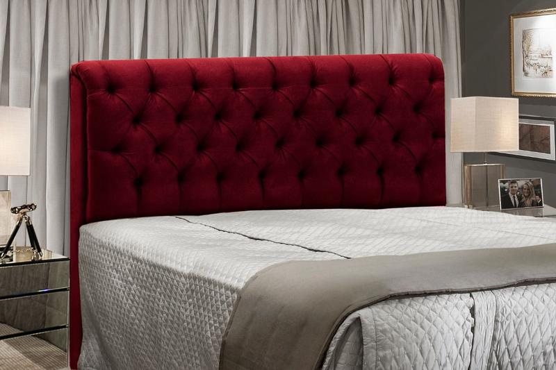 Imagem de Cabeceira Paris Para Cama Box King 1,95 cm Vermelho Soft Skin 2751 - JS Móveis