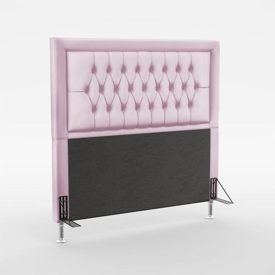 Imagem de Cabeceira Pegasus 140 Decorativa de Cama Casal Z-021 Sued Rosa Bebê Aradecor