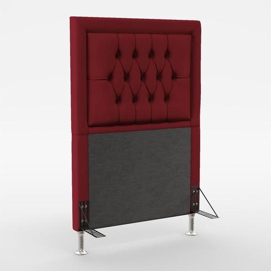 Imagem de Cabeceira Pegasus 90 Decorativa de Cama Solteiro N-033 Veludo Vermelho Aradecor