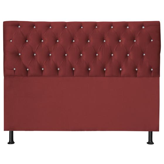 Imagem de Cabeceira Pérola 100Cm P/ Cama Box Solteiro Suede Vermelho