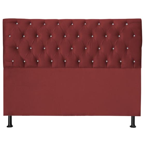 Imagem de Cabeceira Pérola 140Cm Para Cama Box Casal Suede Vermelho