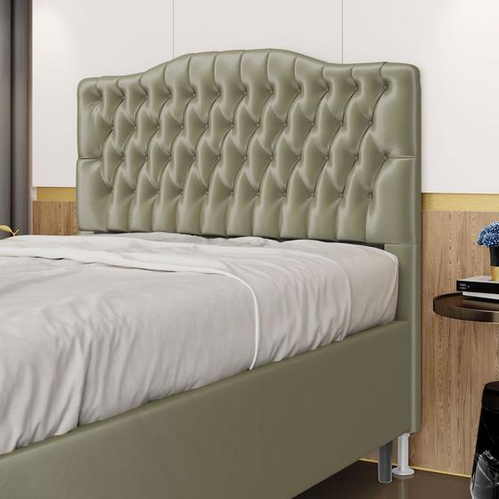 Imagem de Cabeceira Pollux 140 Decorativa de Cama Casal N-029 Veludo Capuccino Aradecor