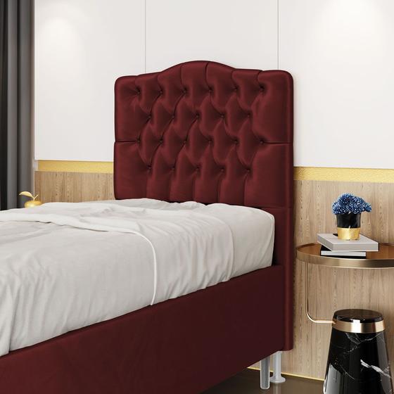 Imagem de Cabeceira Pollux 90 Modulada Estofada N-034 Veludo Bordô Aradecor