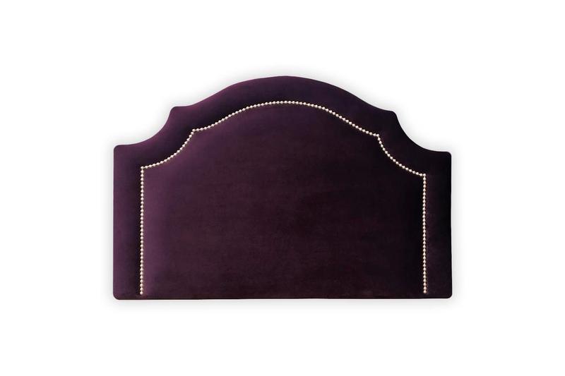 Imagem de Cabeceira Provençal Luxo Com Tachas - Solteiro Veludo Roxo