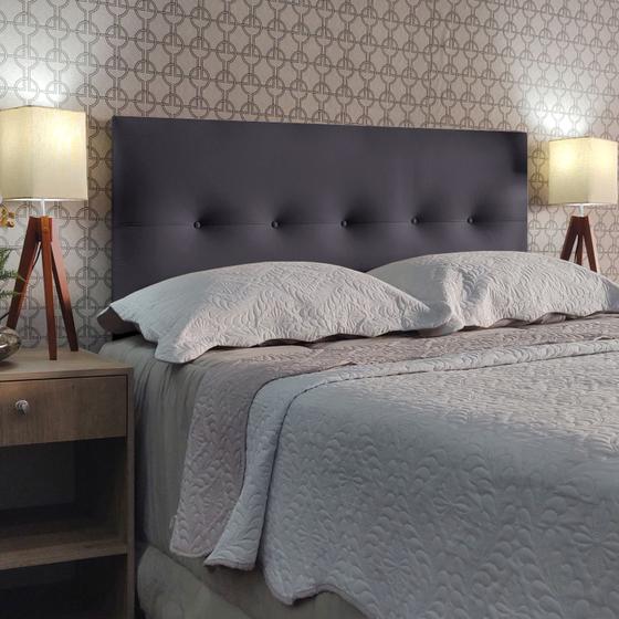 Imagem de Cabeceira Queen 160 Cama Box Berlim Botone Cinza Corano Painel RBL