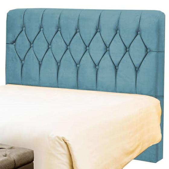 Imagem de Cabeceira Queen Bolivia 160 CM Suede Azul Turquesa- D A Decor