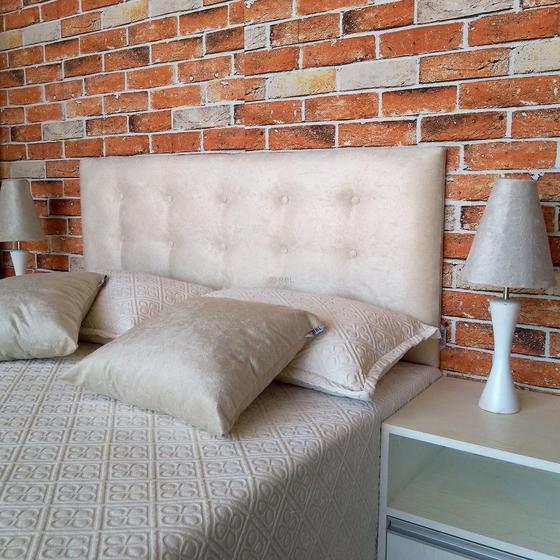 Cabeceira Queen Botonê 15 Suede Amassado Bege 160 x 60 Rbl Menor preço em Cabeceira Queen Botonê 15 Suede Amassado Bege 160 x 60 Rbl