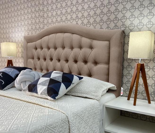 Cabeceira Queen Estofada Capitone Provençal Linho Bege 160 x 60 RBL Menor preço em Cabeceira Queen Estofada Capitone Provençal Linho Bege 160 x 60 RBL