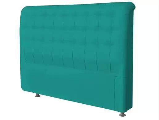 Imagem de Cabeceira Queen Imperatriz 160 CM Suede Azul Turquesa- D A Decor