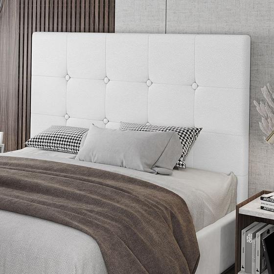 Imagem de Cabeceira Queen Lua 160cm Material Sintético Branco Com Frame Patoti Móveis